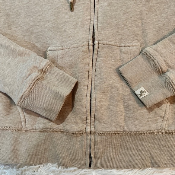 J.Crew Vintage Sherpa Lined Zip Hoodie Sweatshirt Beige Size Small - Picture 15 of 16